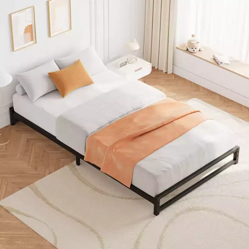 Bed Frame,Metal Platform Bed Frame with Steel Slats Support, 6 Inch Tall, No Box Spring Needed, Easy Assembly
