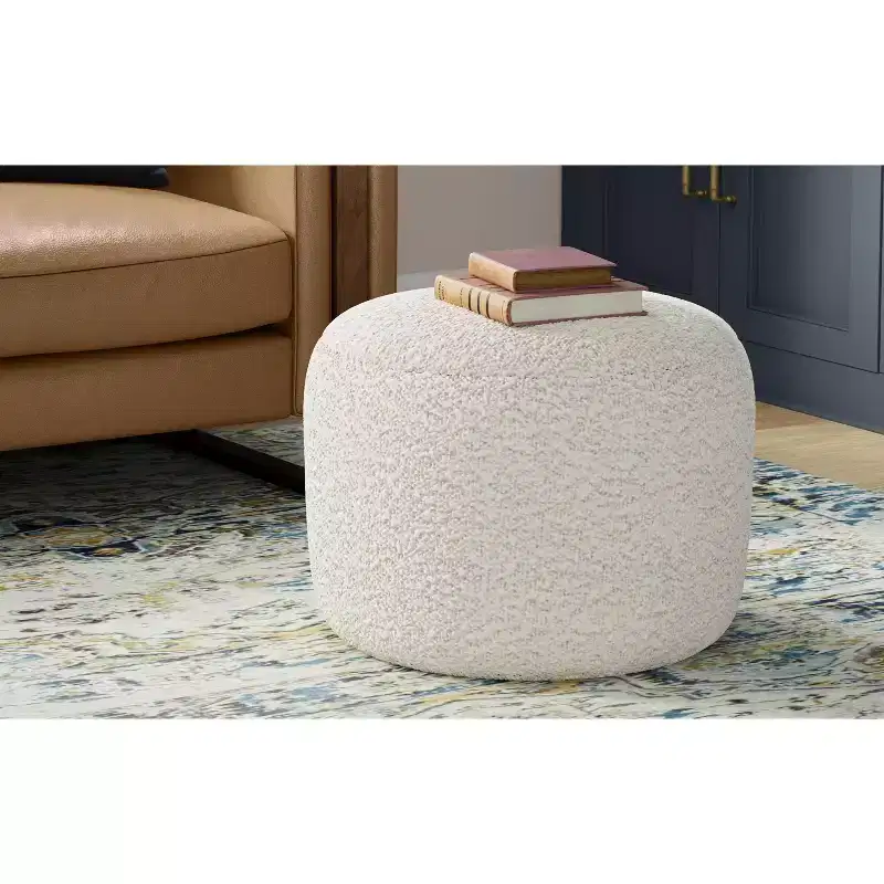 Lyanna 18 inch Wide Contemporary Pouf