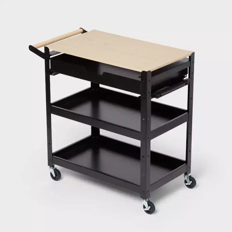 3 Tier Metal Rolling Service Cart - Brightroom™