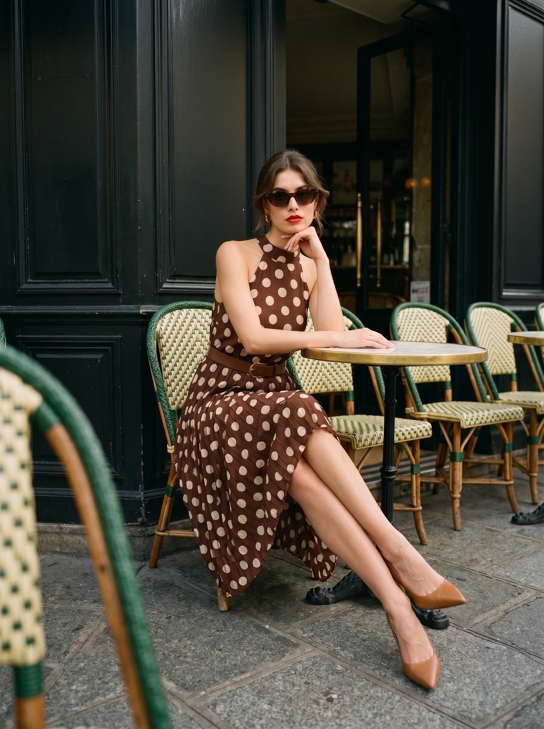 Polka Dot Halter Dress