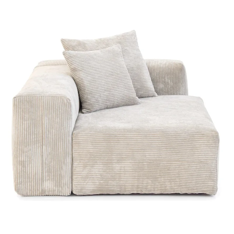 Modern Sectional Couch Sofa with 5 Pillows, Luxurious Modular Sectional Couch with Chaise Ottoman