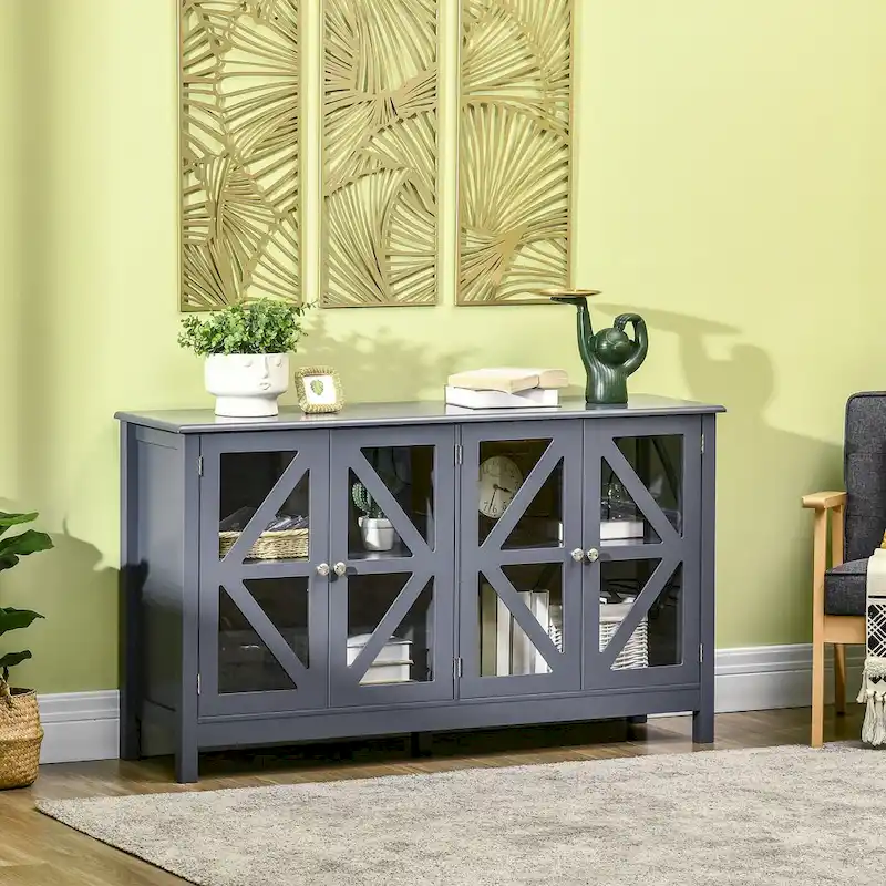 Kitchen Sideboard Buffet Cabinet with Adjustable Storage Shelf | Modern Style