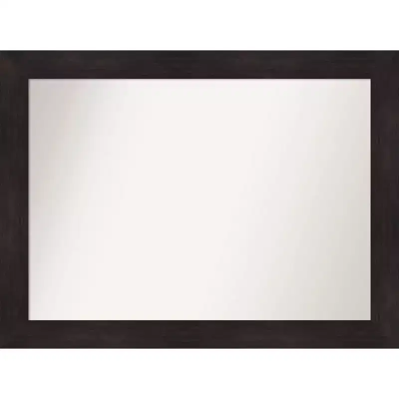 44" x 33" Non-Beveled Furniture Bathroom Wall Mirror Espresso Brown - Amanti Art: Modern Rectangular, Polystyrene Frame, Wall Mounted
