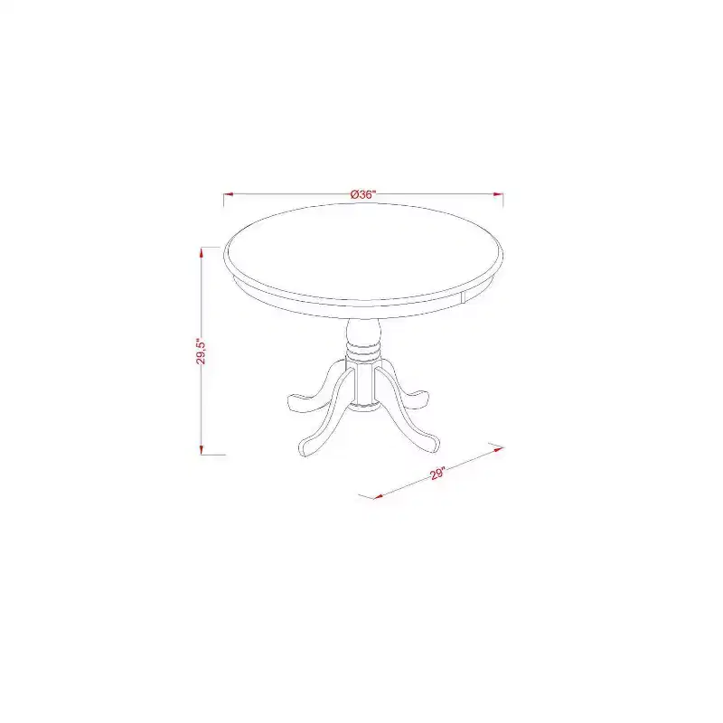 HomeStock Modern Round Table Table Top Surface and Asian Wood Dining Table Pedestal Legs