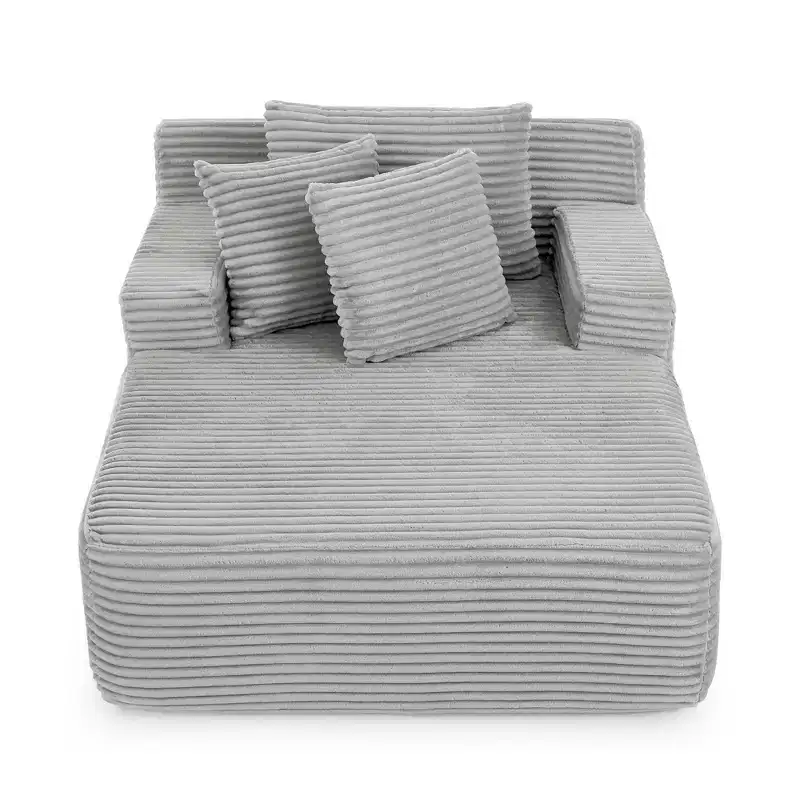 EHMKNP Upholstered Corduroy Single Lazy Sofa Lounge Chair (No Assembly Required)