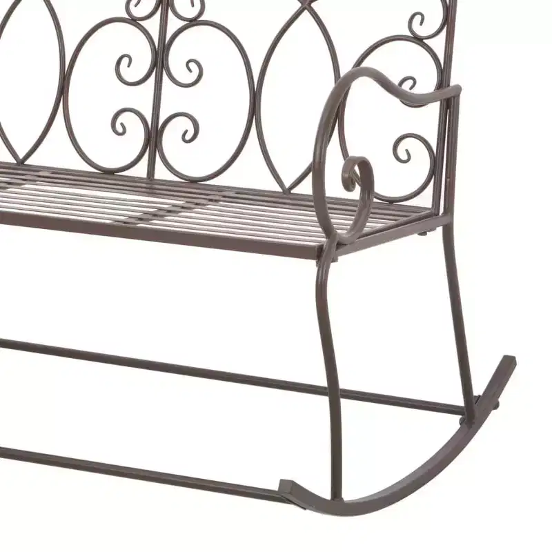 vidaXL Garden Bench Antique brown Wrought iron Medium Garden Bench
