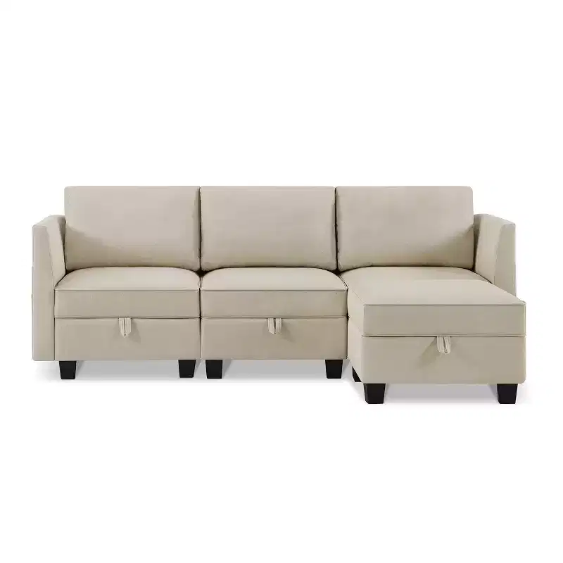 Billy 86 Modular 4-Piece Storage Sectional Sofa