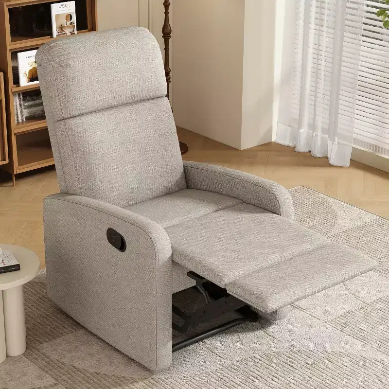 Contemporary Upholstered Recliner Chair with Adjustable Backrest