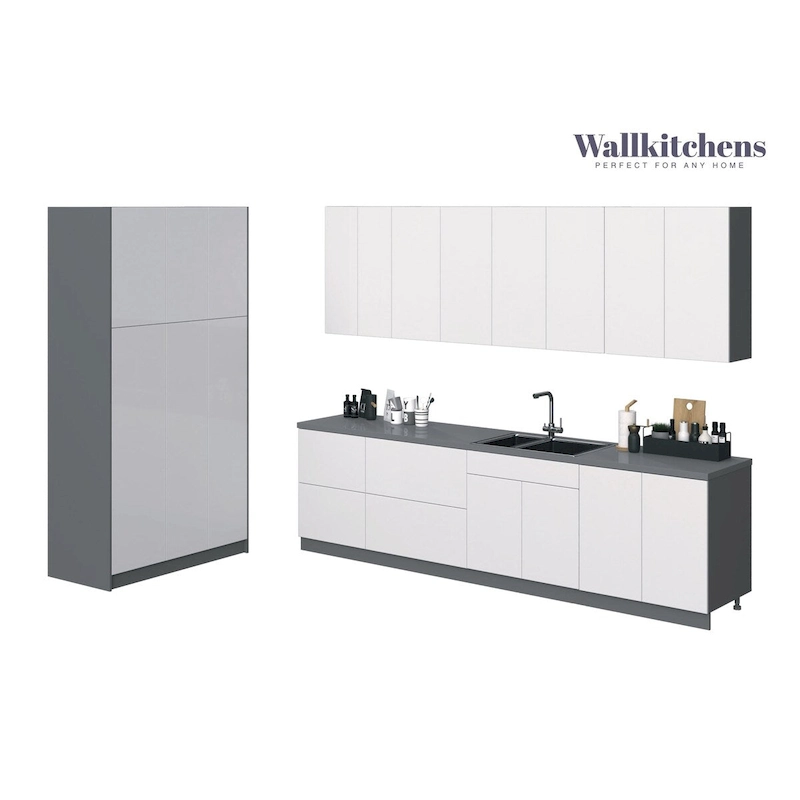 Kitchen Oasis Collection White Gloss Color Base Size 10Ft Wide - 123x50