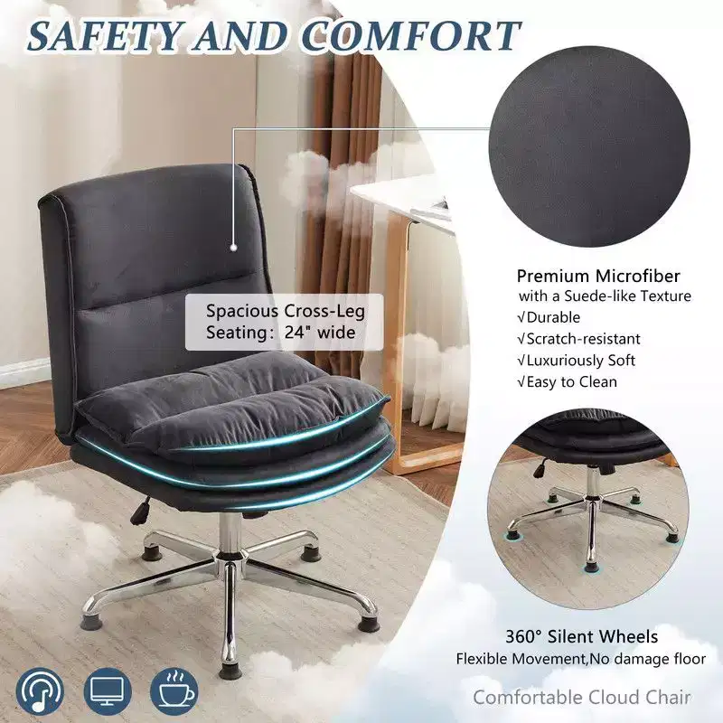 Karl Home | Upholstered Armless Task Office Chair