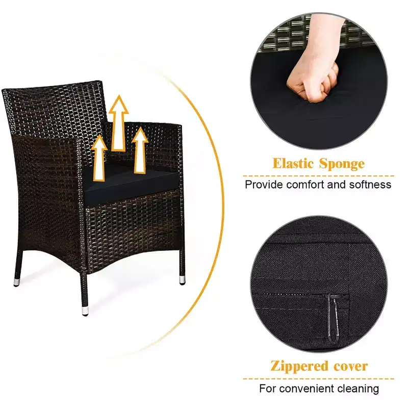 Costway 8PCS Rattan Patio Furniture Set Cushioned Sofa Chair