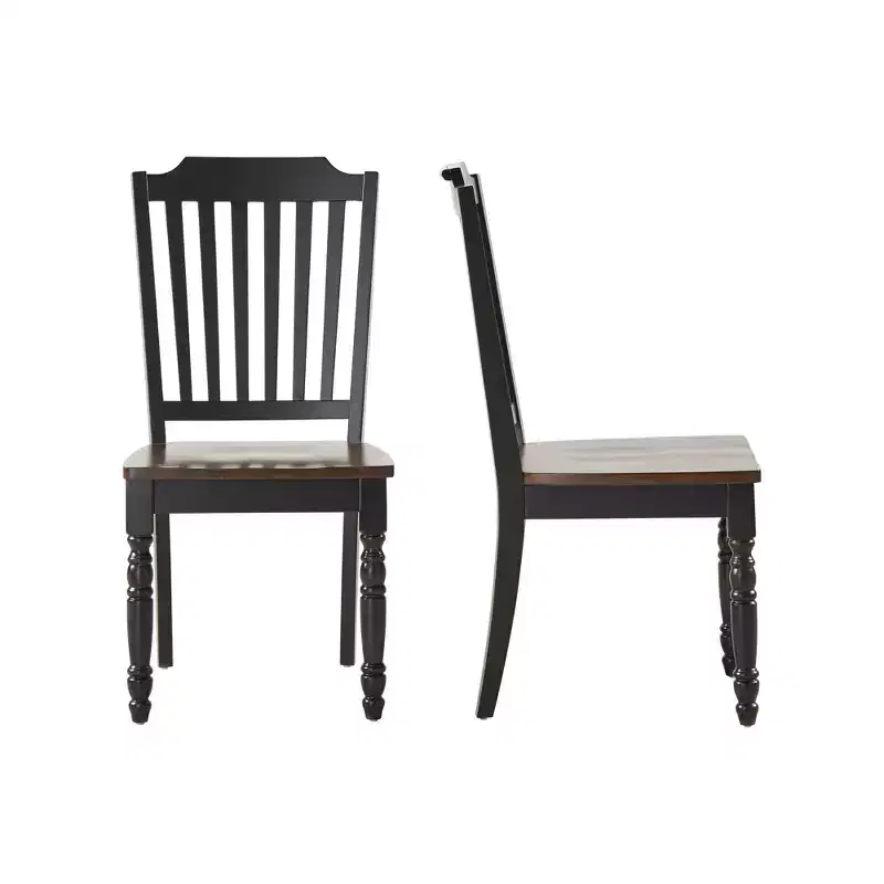 Ohana Two-Tone Antique Slat Back Dining Chairs (Set of 2) - iNSPIREQ
