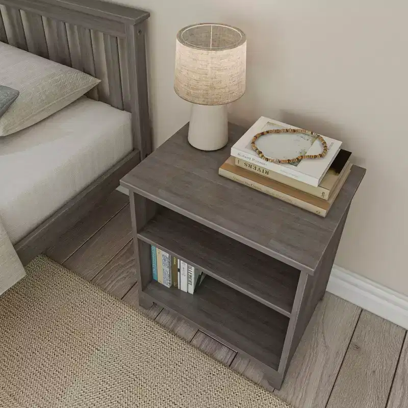 Plank+Beam Solid Wood Nightstand with Shelves