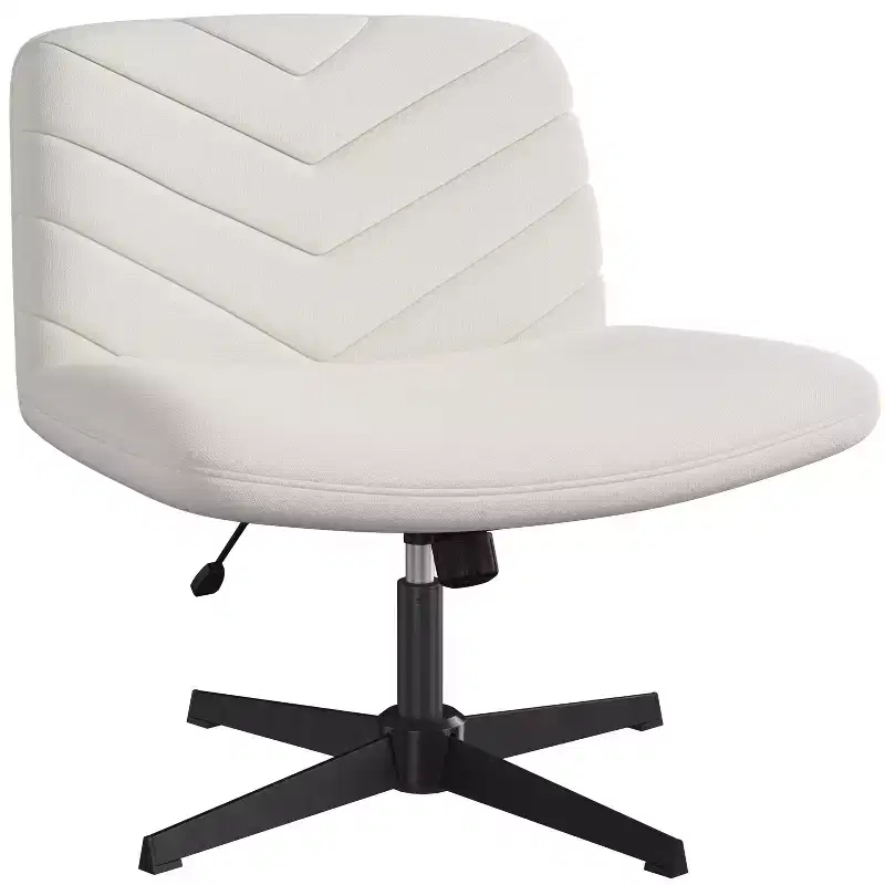 Fabric Swivel Desk Chair - Armless, Adjustable Height, Wide Seat, 300 lb Capacity