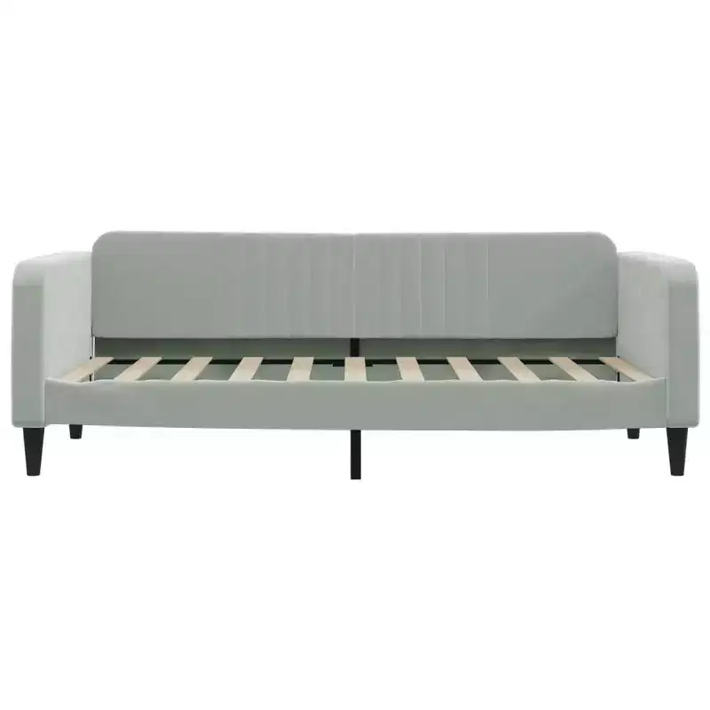 vidaXL Day Bed Upholstered Sleeper Sofa Bed for Bedroom Living Room Velvet - Light Gray Without Mattress