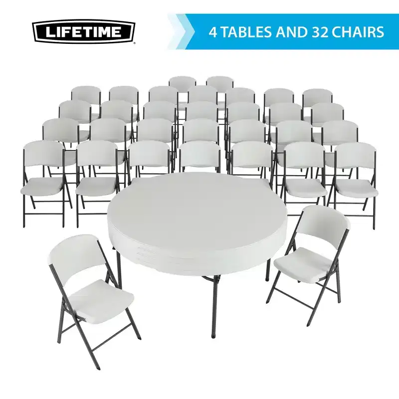Lifetime 60-Inch Round Table and Chair Set