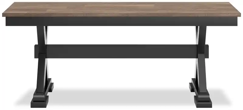 Dining Bench, 48W - Two-Tone Black & Brown