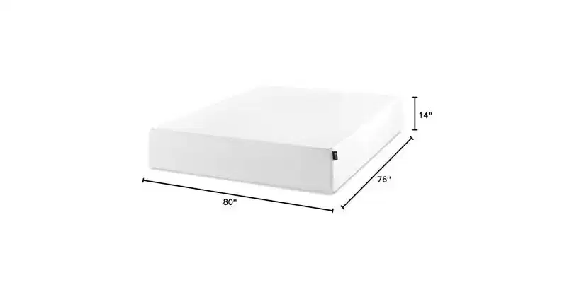 Zinus 14 King Green Tea Memory Foam Mattress, Fiberglass-Free, Medium Firm, Zoned Pressure Relief, CertiPUR-US, Mattress in a Box