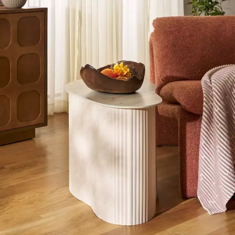 MTP Medium Ceramic Side Table - ACC2910A - Beige Ceramic/Beige - Safavieh
