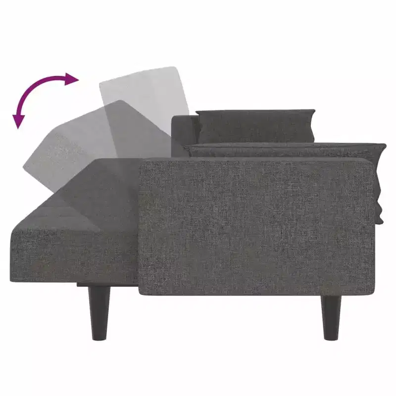 2-Seater Sofa Bed with Two Pillows