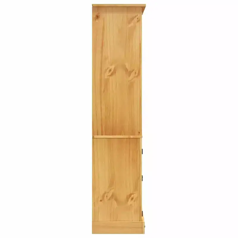 Side Cabinet Brown Solid Pine Wood 31.5x15.7x66.9 in
