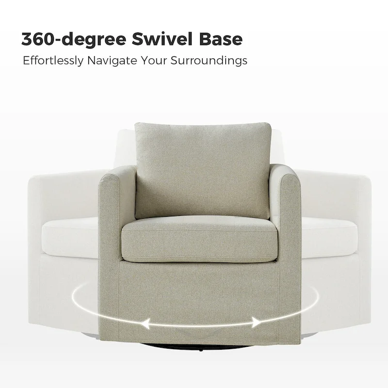 Erkenbald Modern 360-Degree Swivel Chair with Removable Slipcover Set of 2 by HULALA HOME