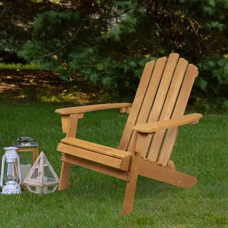 Northlight 36 Natural Stained Classic Folding Wood Adirondack Chair
