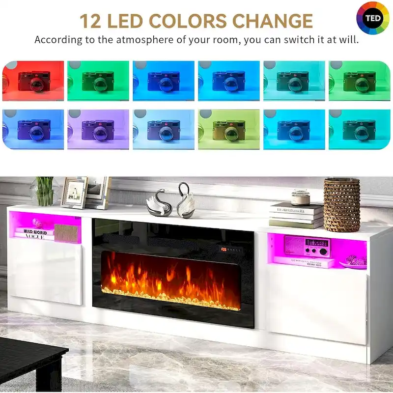 79 Fireplace TV Stand with 36 Electric Fireplace