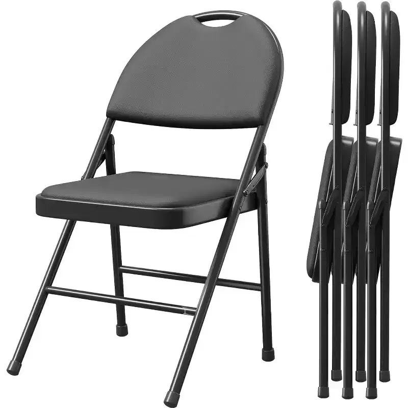 GustoWave 4-Piece Folding Chair Set for Indoor and Outdoor, Room, Restaurant, Patio