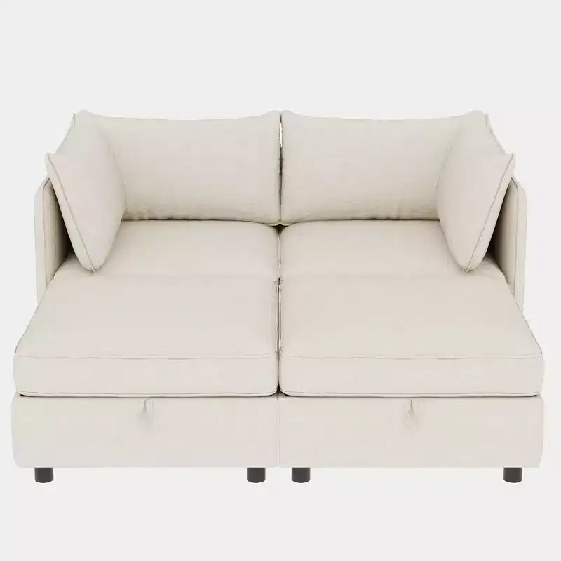 Christopher Knight Home Penny Versatile 68 Modular Storage Loveseat with Two Ottomans