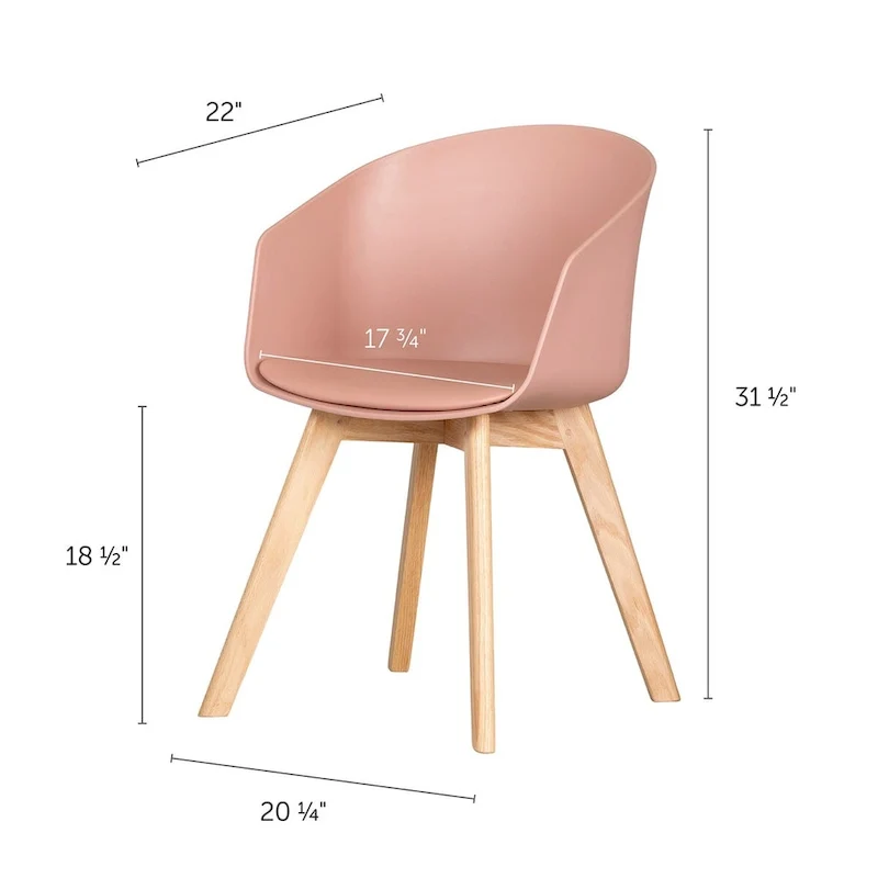Set of 2 Dining Chairs with Wood Legs