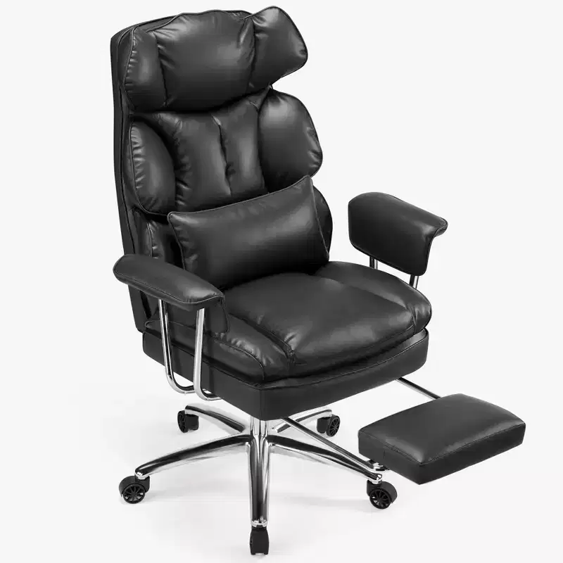 JIONJOY Ergonomic Office Chair with Footrest - BIFMA Certified Executive Chair, Adjustable Lumbar Support & 135 Recline, PU Leather Swivel Chair