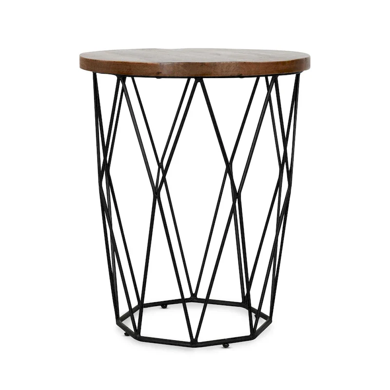 Geometric round side table - 24 inches high x 20 inches wide x 20 inches deep