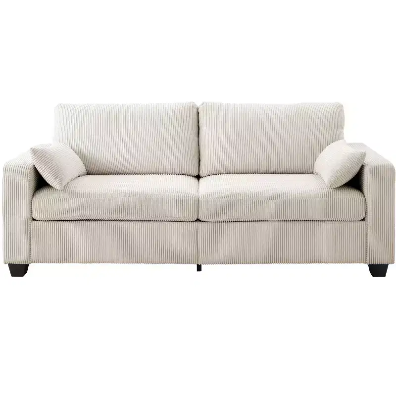 Modern Fabric Upholstered Loveseat with Removable Covers