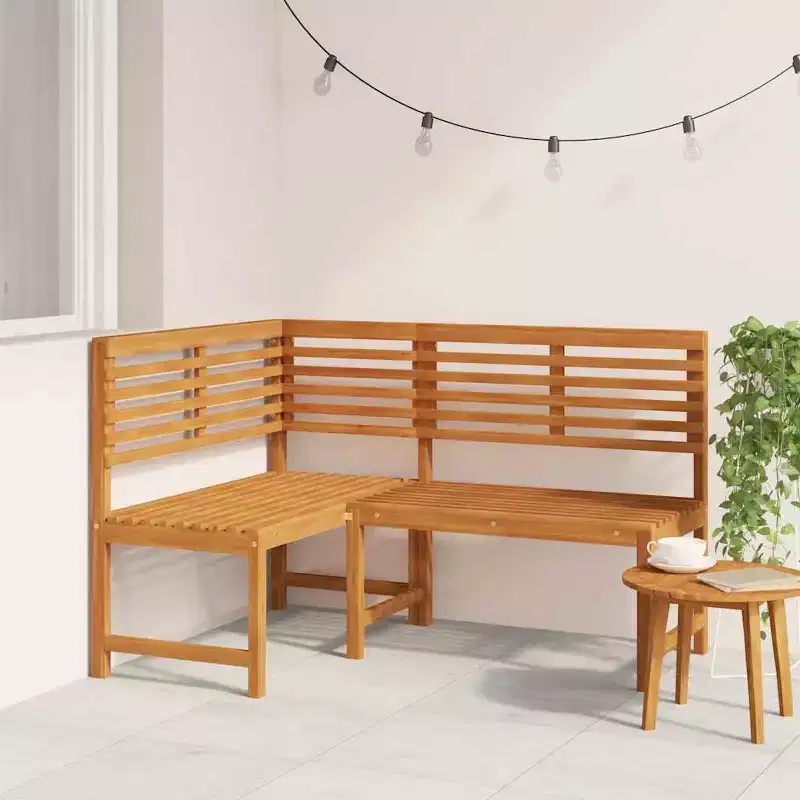 Corner Bench Brown Solid Acacia Wood 55.1 in corner bench