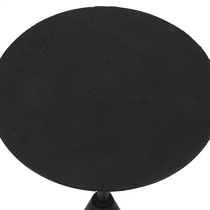 Uttermost Midnight 12 1/2 Wide Black Stone Round Accent Table