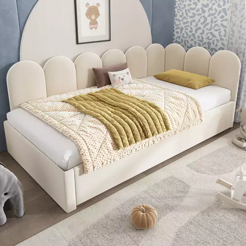 Velvet Twin Daybed with Pull-Out Trundle & Metal Slat Frame 30''H x 78.7''W x 41.6''D