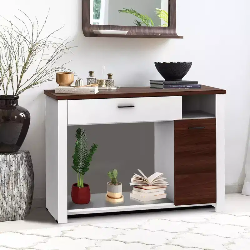 Costway 48'' Console Sofa Table with Drawer Height Adjust Cabinet Entryway Furniture