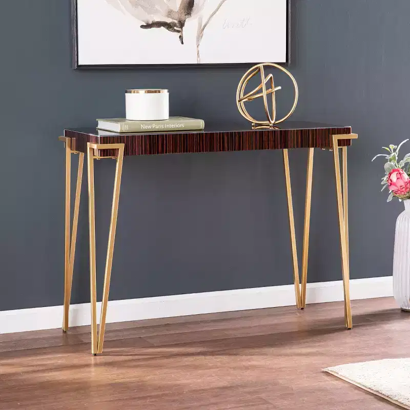 Brodkirk Console Table - Gold - SEI