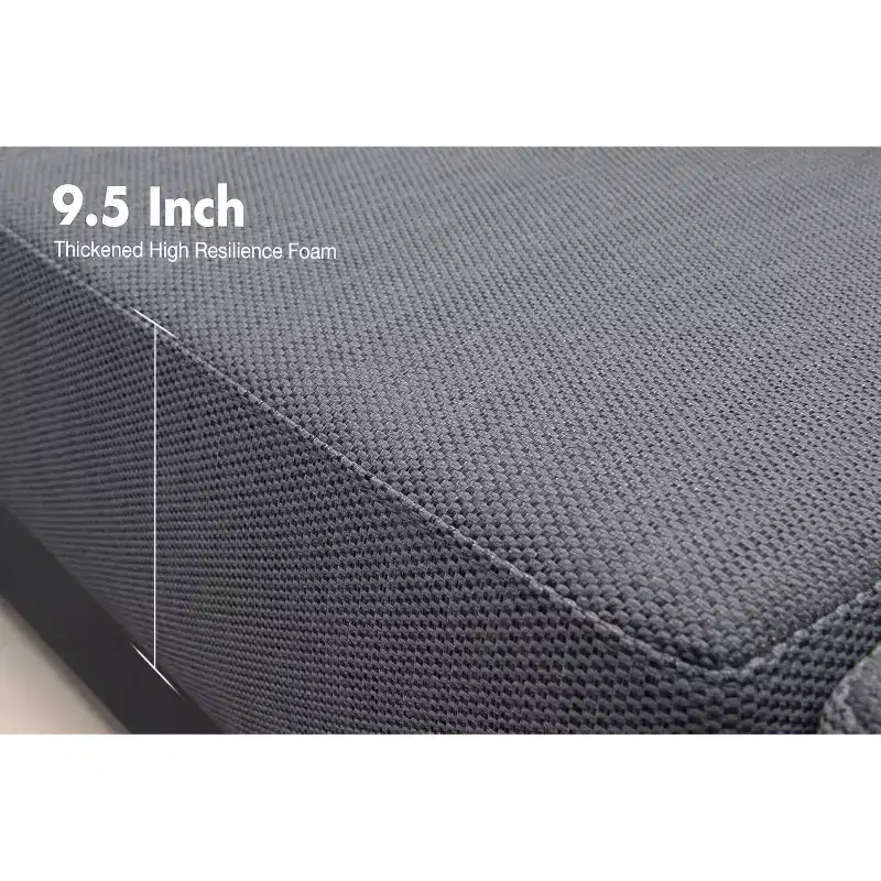PURPLE LEAF Patio Furniture Set Outdoor Conversation Sets PP Rope Patio Sofa with Cushions and Table Weaving Seating Furniture Gray