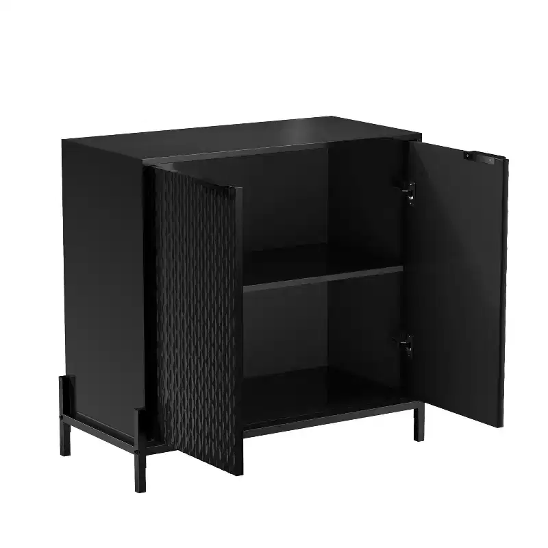 31.5 in. 2-Door Wooden Accent Decorative Storage Cabinet with 3 Adjustable Shelf