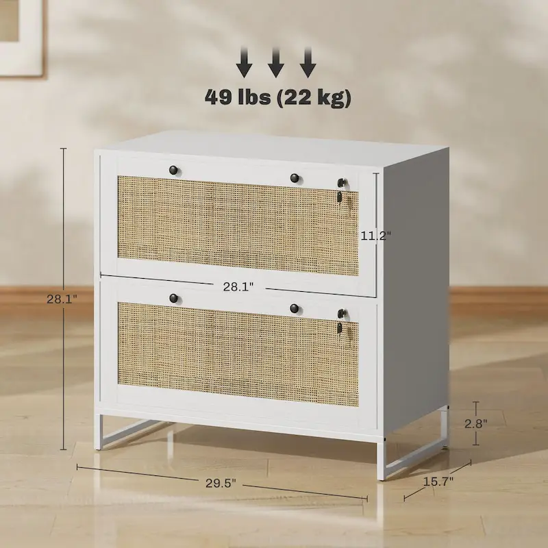 2 Drawer File Cabinet with Lock, Vertical Filing Cabinet with Keys