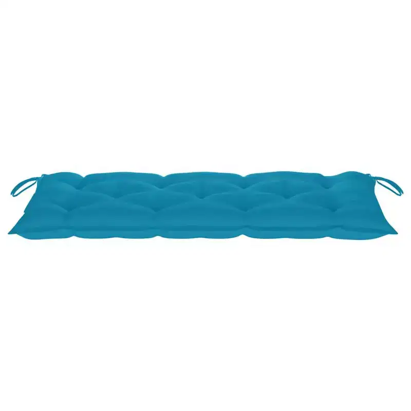 vidaXL Garden Bench Light Blue Cushion Bamboo, Polyester 46.5 in