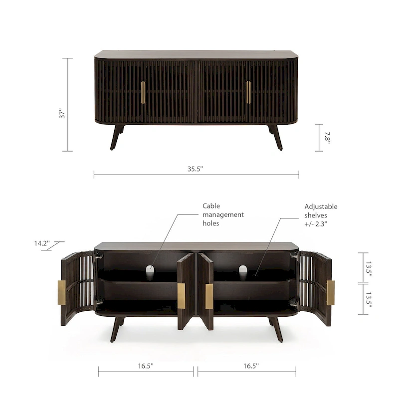 Studio London Sierra Mid Century Sideboard Buffet, FSC Certified