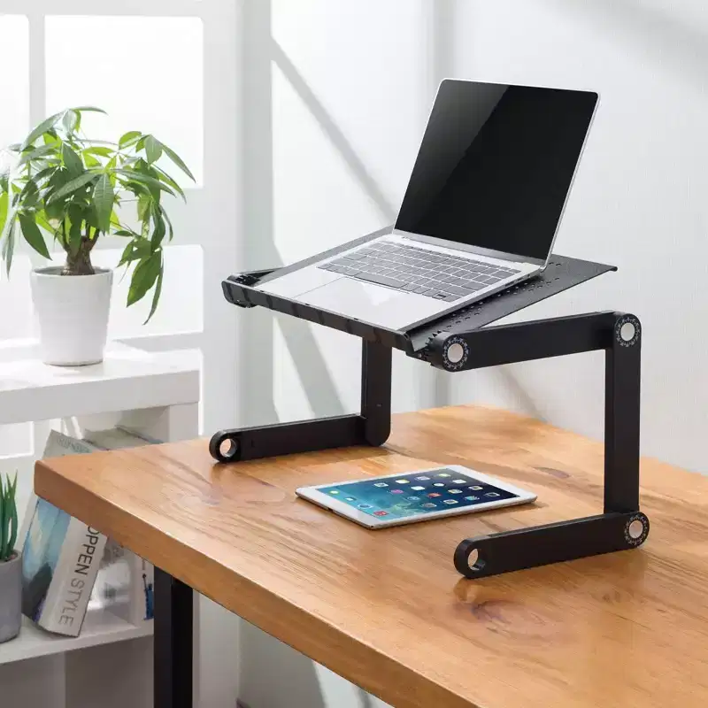 Adjustable Laptop Stand | Portable Standing Desk | Large Size Aluminum Bed Lap Tray Lightweight and Multi-Functional For Work, School & Home
