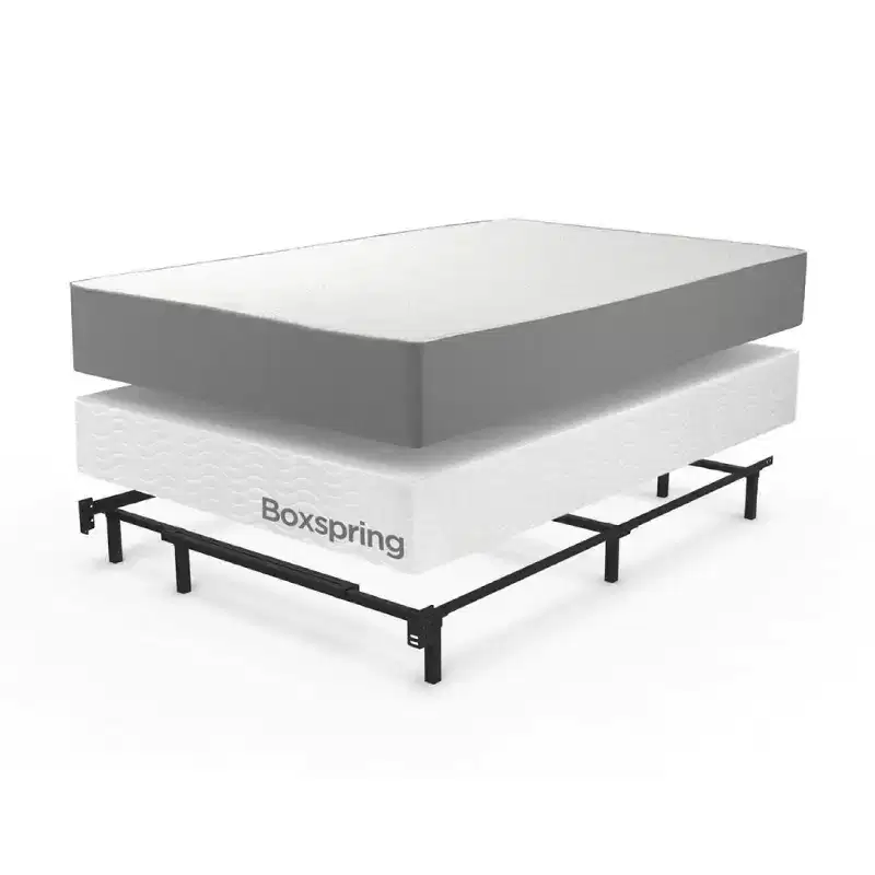 Queen 7" Compack Adjustable Metal Bed Frame Black - Zinus