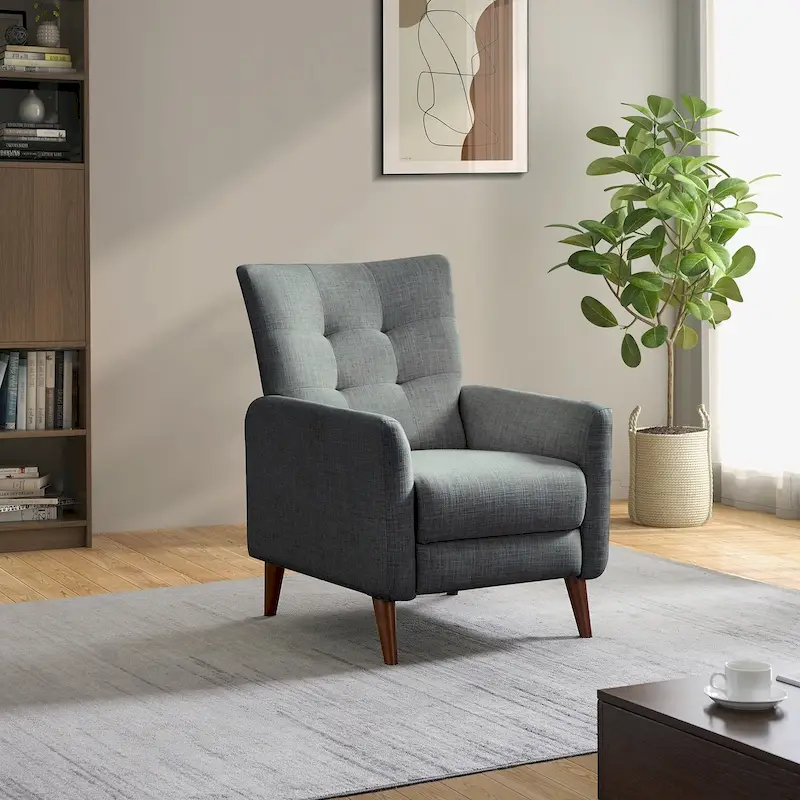 Aurora Comfy Manual Recliner with Wood Base