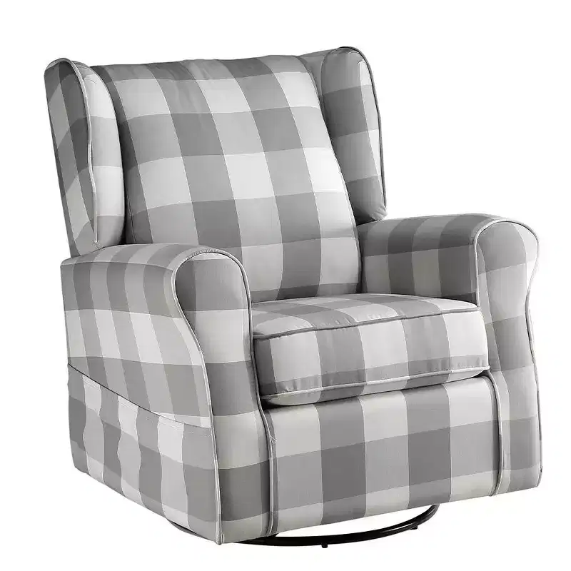 Acme Furniture Patli 35" Accent Chairs Gray Fabric: Flannel Upholstery, Swivel Base, Wood & Metal Frame