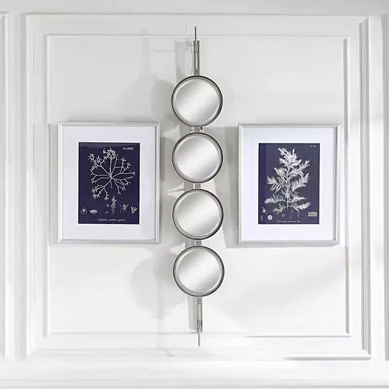 Uttermost Button Silver Leaf 10 x 60 Wall Mirror