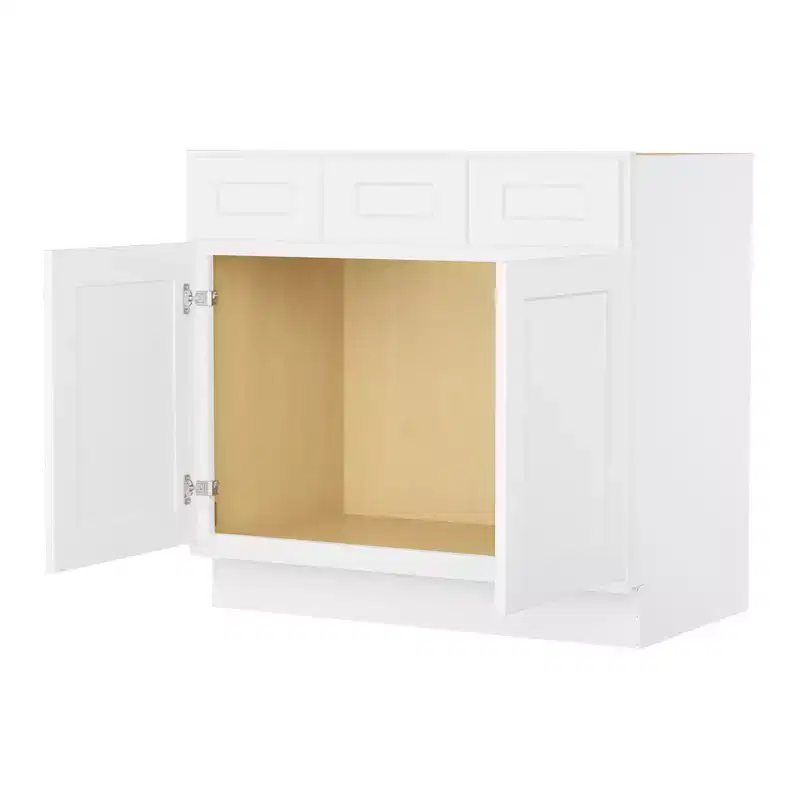 HOMLUX Easy-DIY 2-Drawer Ready to Assemble Bath Vanity Cabinet without Top in Shaker White